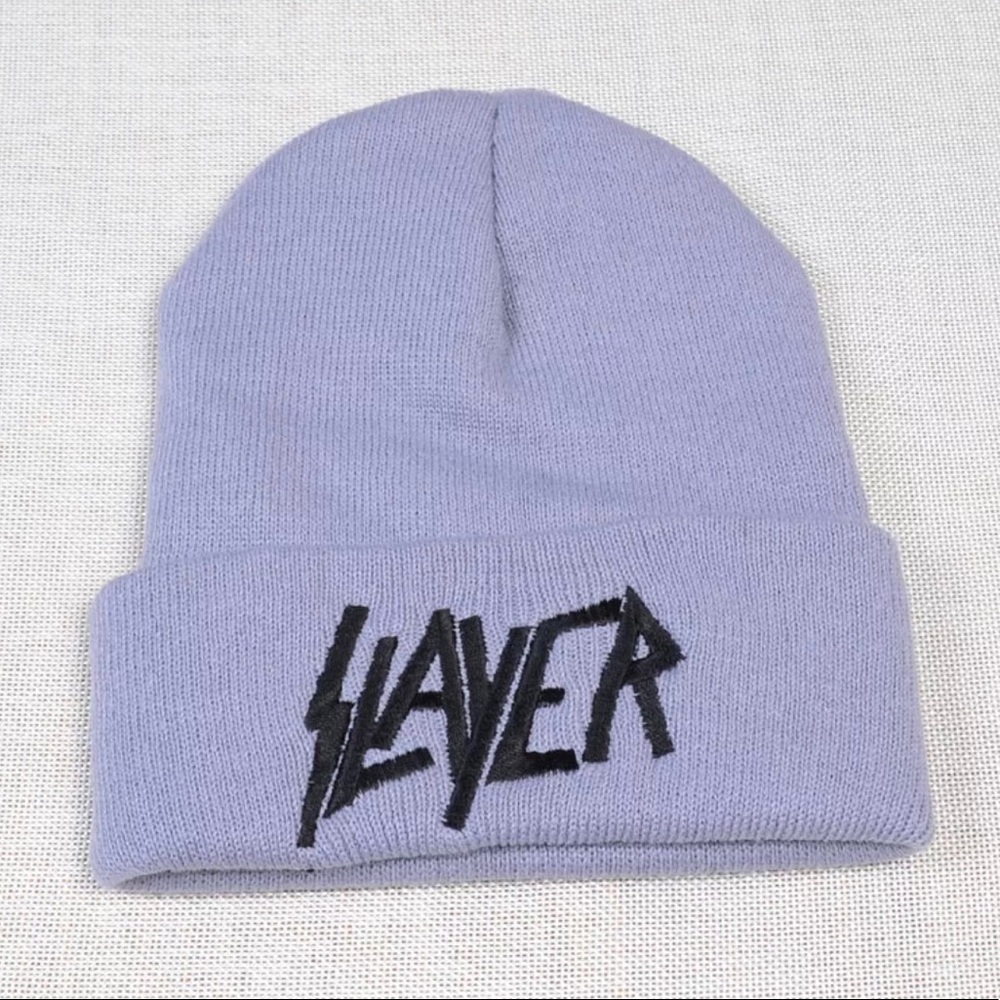 Unisex Fashion Slayer Gray and Black Beanie Hat